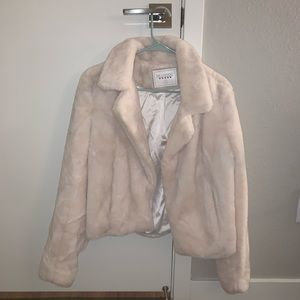 White fur jacket